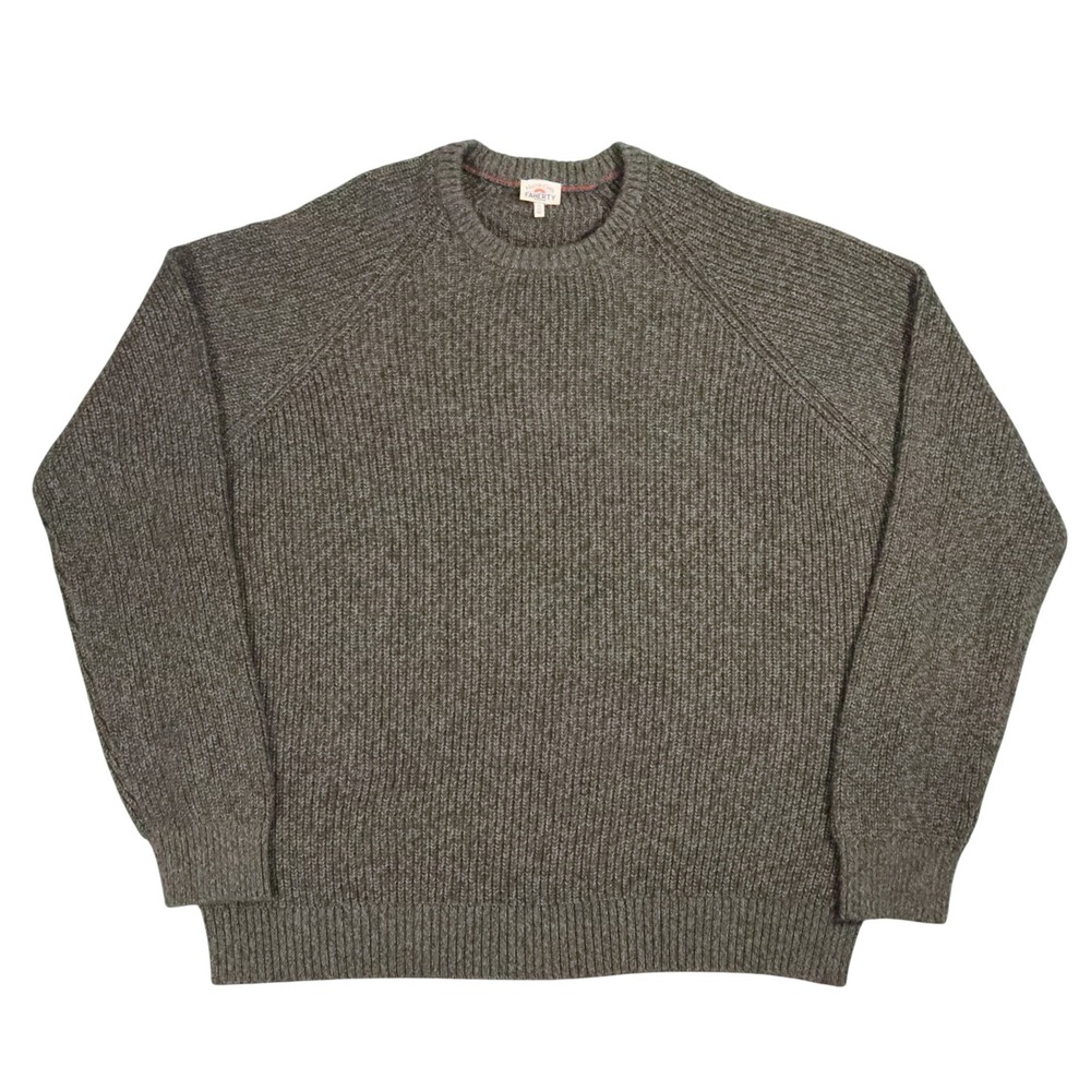 Faherty Marled Cotton Cashmere Crewneck Sweater Mens XXL Olive‎ Peak Marl